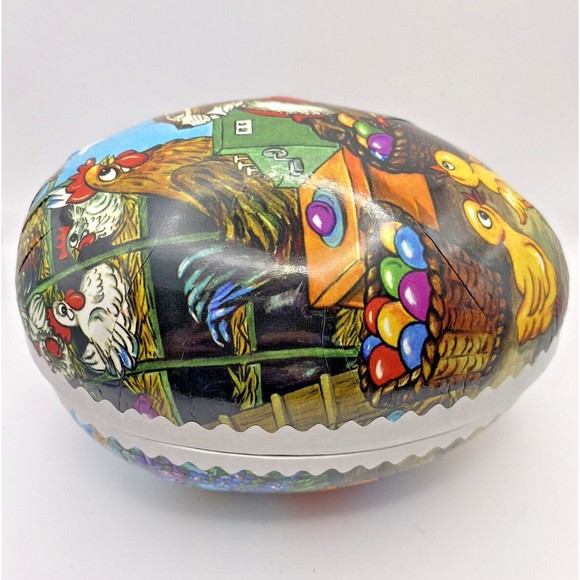 Easter Egg Paper Mache Vintage Nestler Made in Germany Used 6X4 Inches - Picture 7 of 14